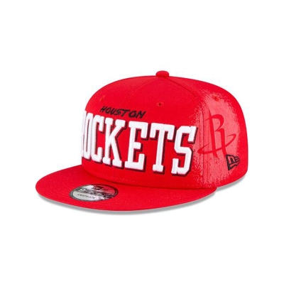 Red Houston Rockets Hat - New Era NBA Faded 9FIFTY Snapback Caps USA8042317